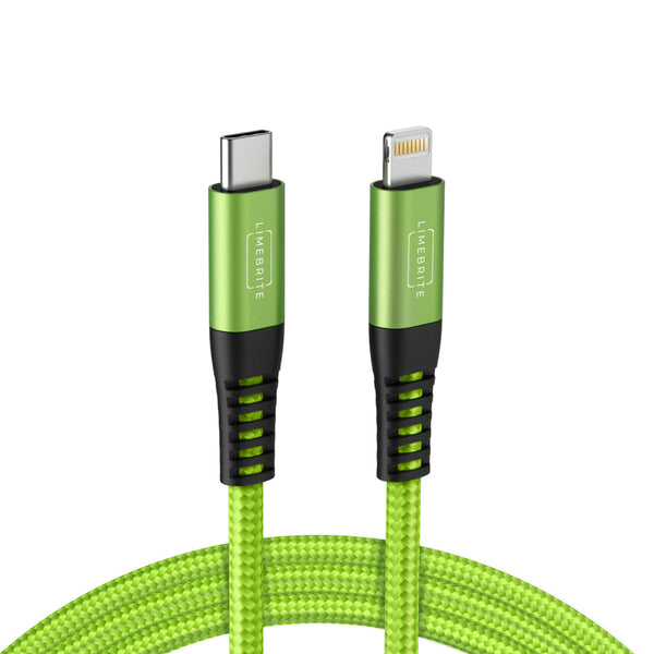 GREEN E - Cable Ecoconçu pour IPHONE 13 Lightning vers USB-C – Nylon - 1,20  m - BLANC - Green_E