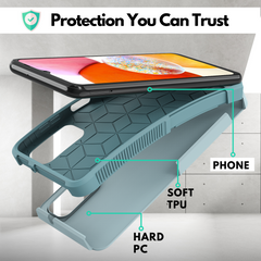 Galaxy A14 5G Grip Case + 2 Glass Screen Protectors for Samsung Galaxy A14 5G (Mint Green)