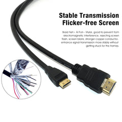 10ft HDMI to Mini HDMI Cable for Nikon, Canon Digital Cameras