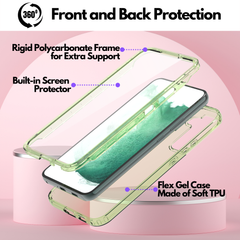 Green Flex-Gel Case with Built-in Screen Protector for Samsung Galaxy S22 Plus