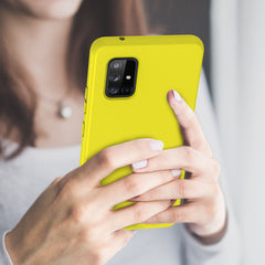 Full Body Case with Built-in Screen Protector for Samsung Galaxy A71 5G UW (Yellow)