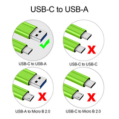 10-inch Short Length USB-C 3.2 Gen 1 to USB-A 3.0 Cable (Green)